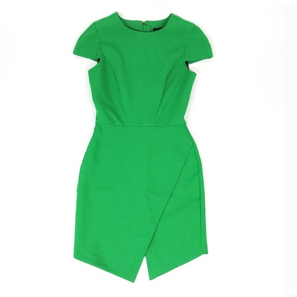 ASOS Sheath Dress Asymmetric Tulip Hem Green 💚 XS 2 - Picture 3 of 7